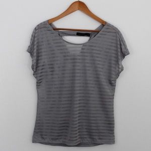 The Limited Gray Top Cowl Back Top